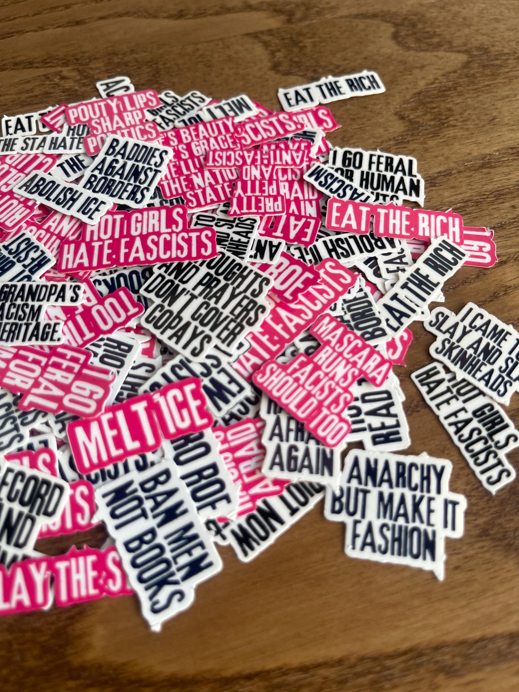 Sticker Pack: Anti-Fascism Hot Pink Mini Decals