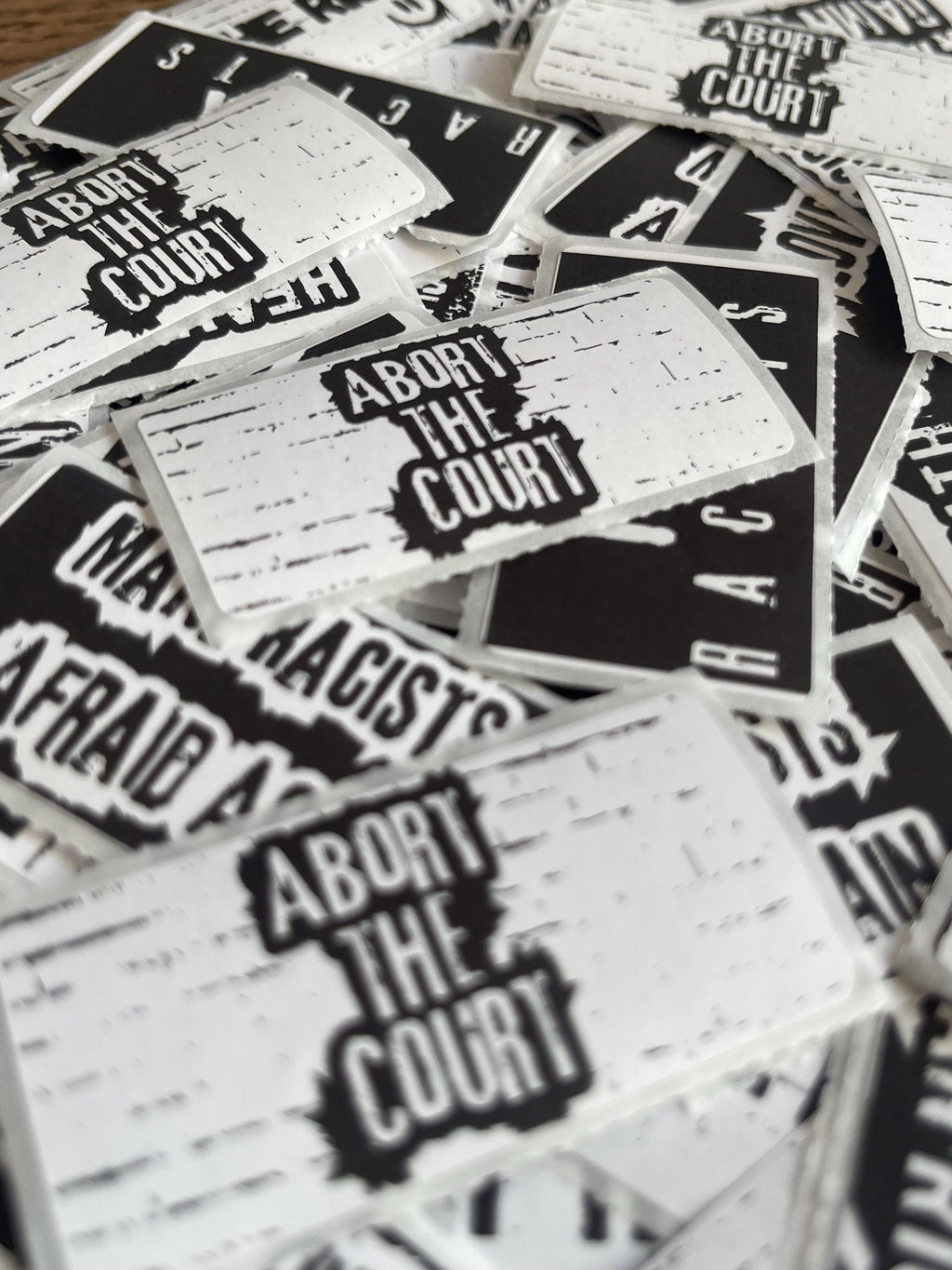 Thermal Sticker "Abort The Court" Sticker: Protest Handout Decal