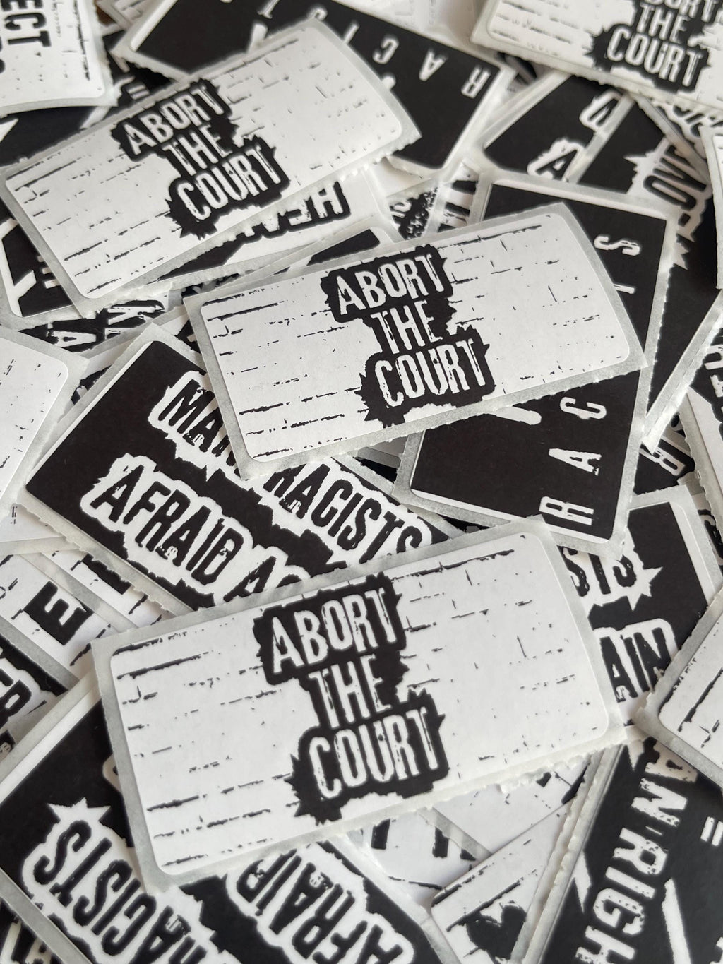 Thermal Sticker "Abort The Court" Sticker: Protest Handout Decal