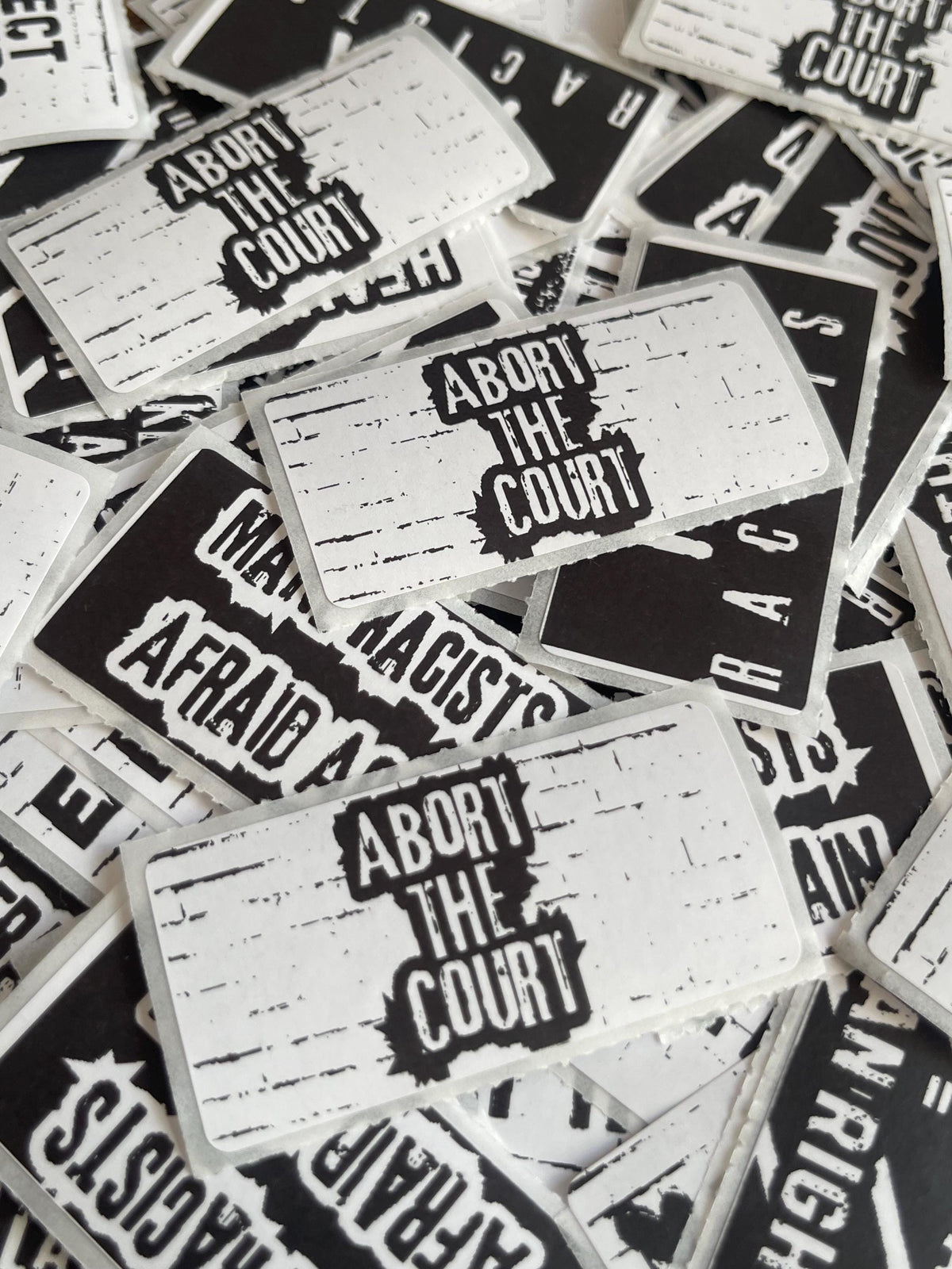 Thermal Sticker "Abort The Court" Sticker: Protest Handout Decal