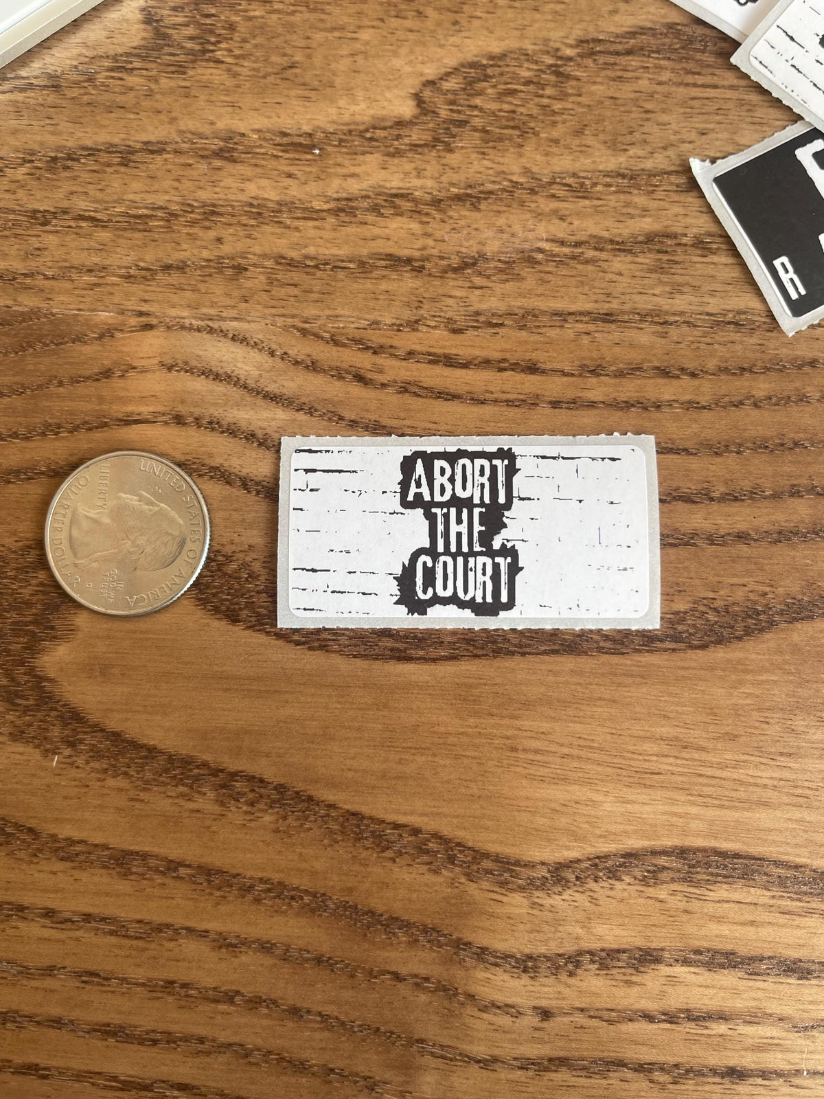 Thermal Sticker "Abort The Court" Sticker: Protest Handout Decal