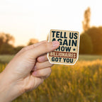 Rural Anti-Billionaire Humor Sticker with Country Road Sign Design