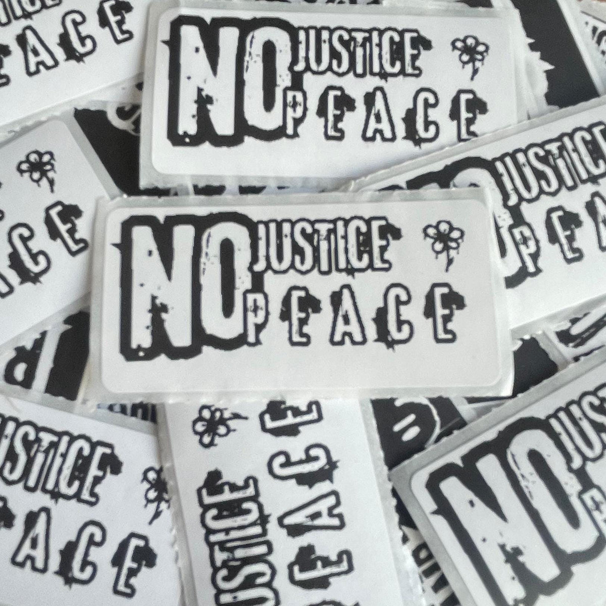 Thermal Sticker "No Justice No Peace" Protest Vinyl Decal