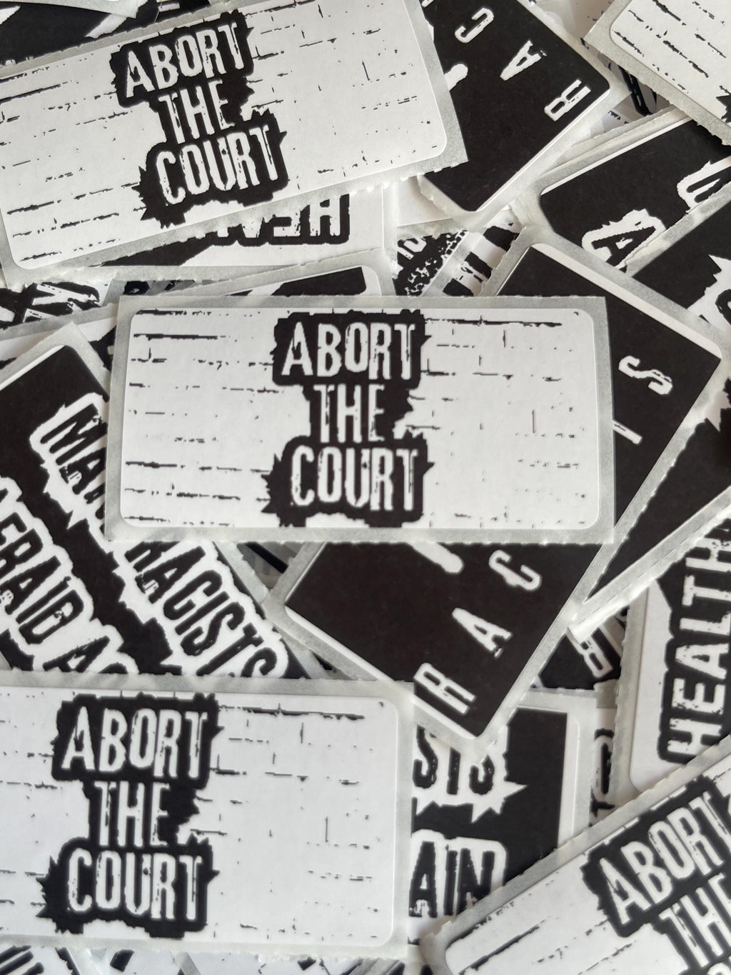 Thermal Sticker "Abort The Court" Sticker: Protest Handout Decal
