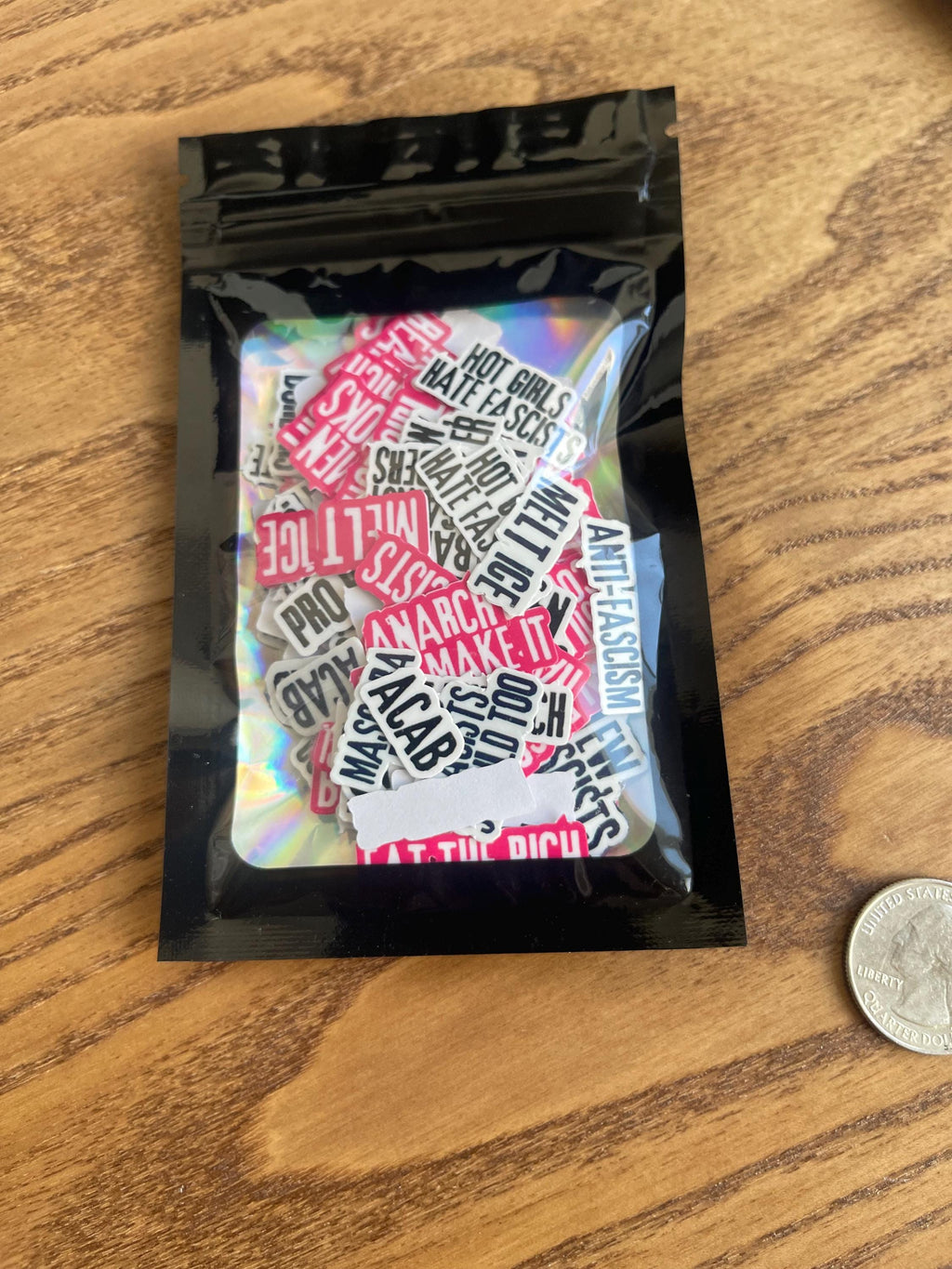 Sticker Pack: Anti-Fascism Hot Pink Mini Decals