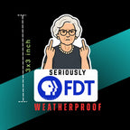 Angry Granny Anti-Trump FDT Sticker with PBS Satire