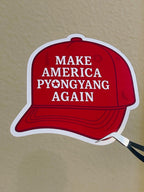 Mini Anti-Fascist Parody Stickers – Red Hat & Authoritarian Satire
