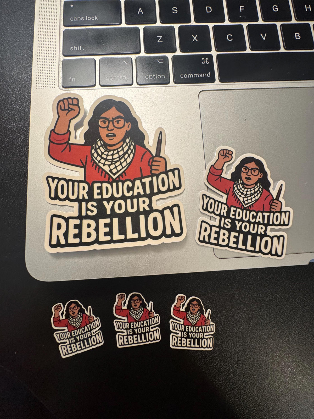 "Your Education is Your Rebellion” Student Motivation Solidarity Decal,   Free Palestine Keffiyeh Classroom Decor
