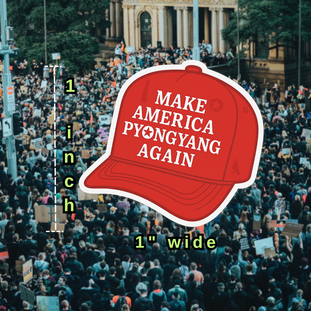 Mini Anti-Fascist Parody Stickers – Red Hat & Authoritarian Satire