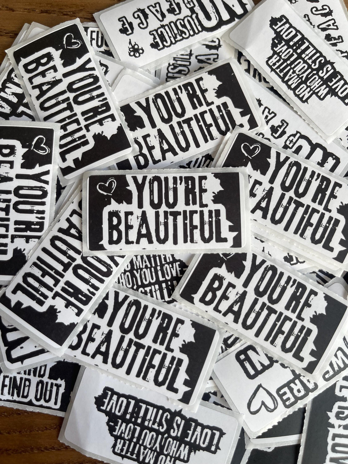 Thermal Sticker Waterproof Vinyl Sticker "You're Beautiful "Quote