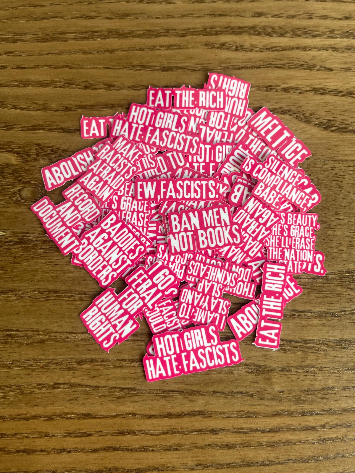 Sticker Pack: Anti-Fascism Hot Pink Mini Decals
