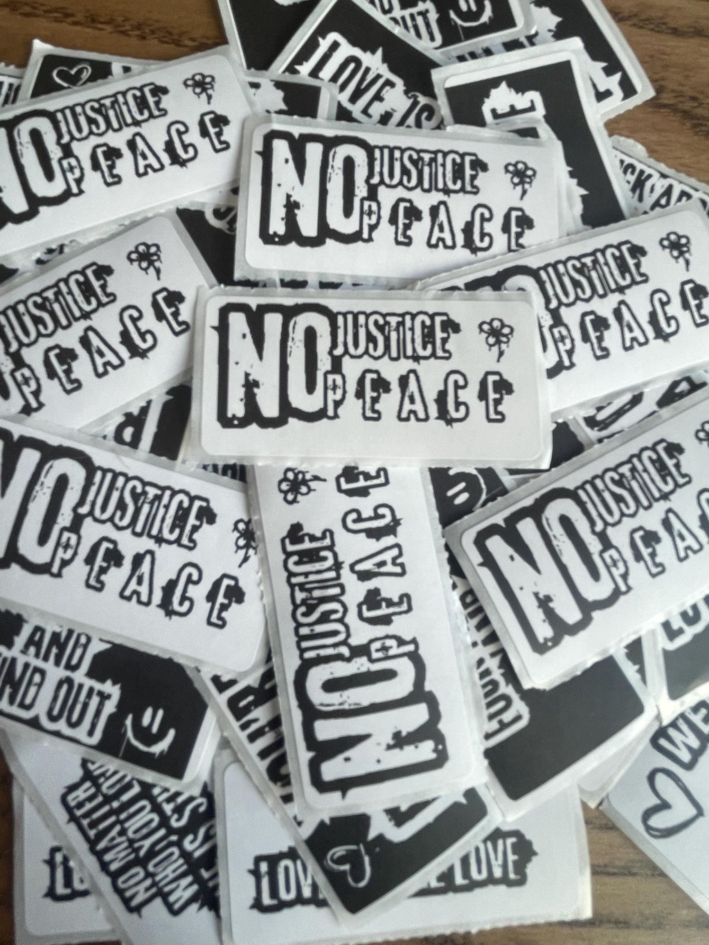 Thermal Sticker "No Justice No Peace" Protest Vinyl Decal