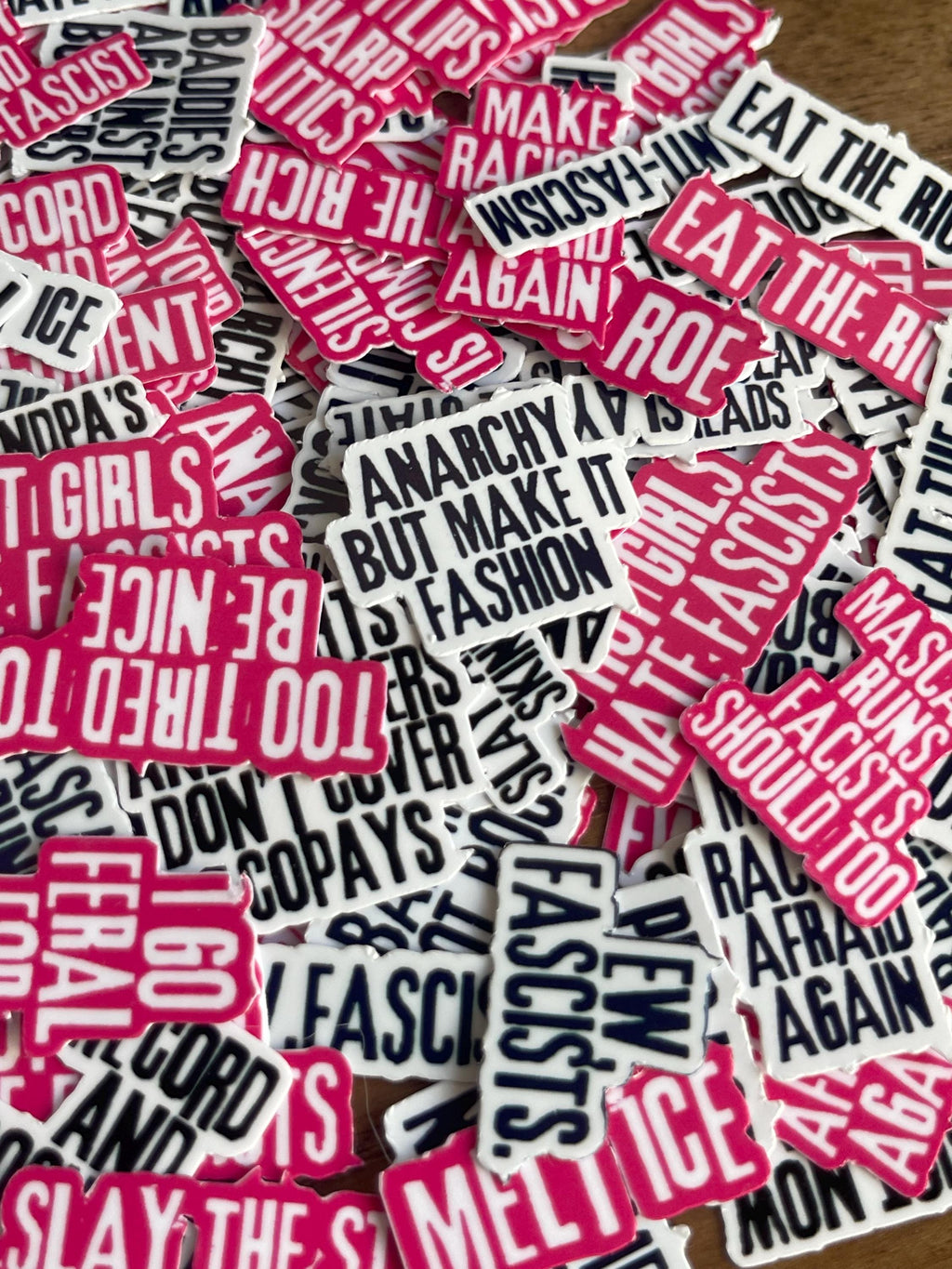 Sticker Pack: Anti-Fascism Hot Pink Mini Decals
