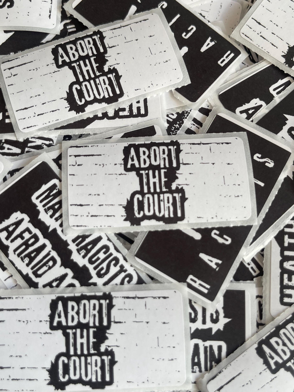 Thermal Sticker "Abort The Court" Sticker: Protest Handout Decal
