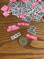 Sticker Pack: Anti-Fascism Hot Pink Mini Decals