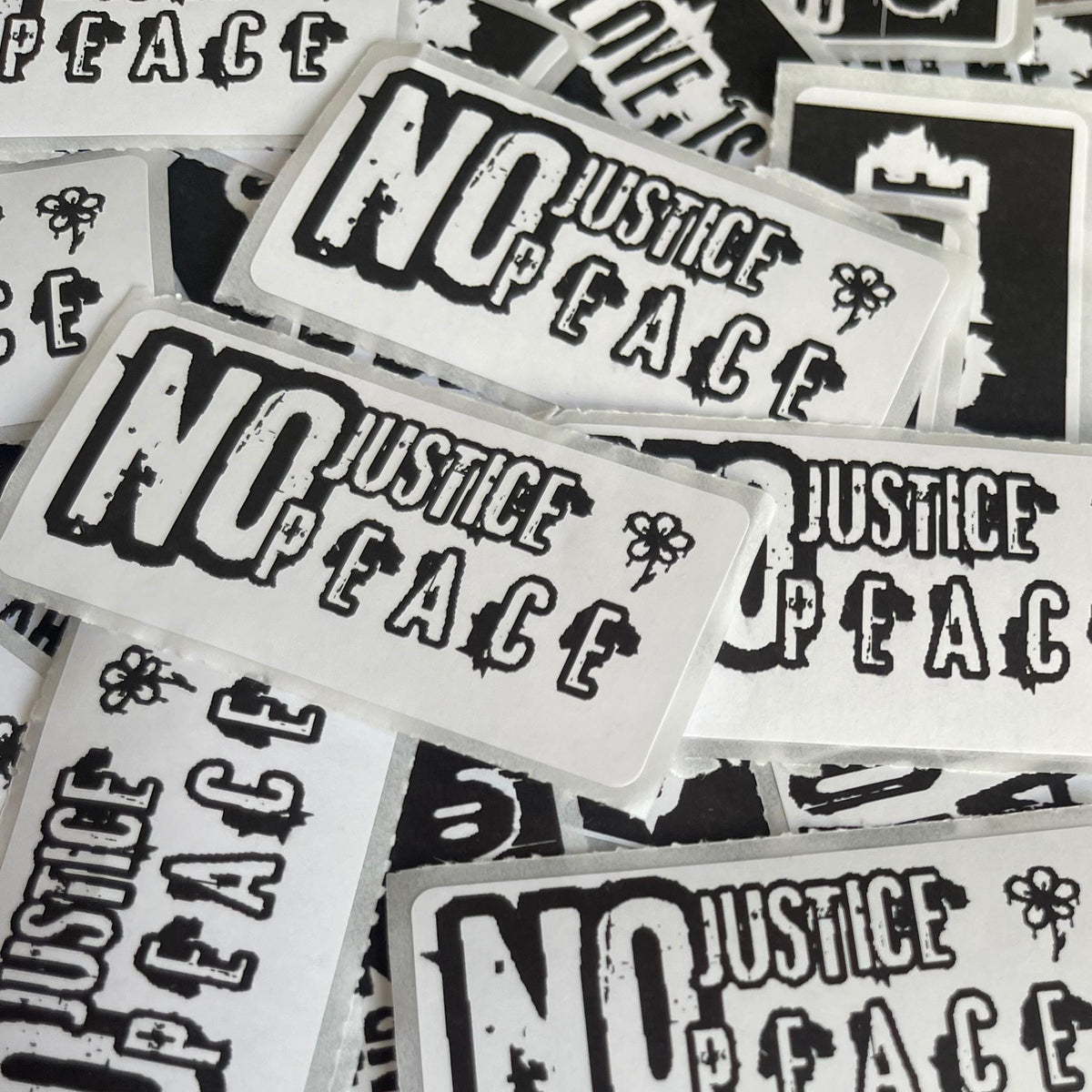 Thermal Sticker "No Justice No Peace" Protest Vinyl Decal