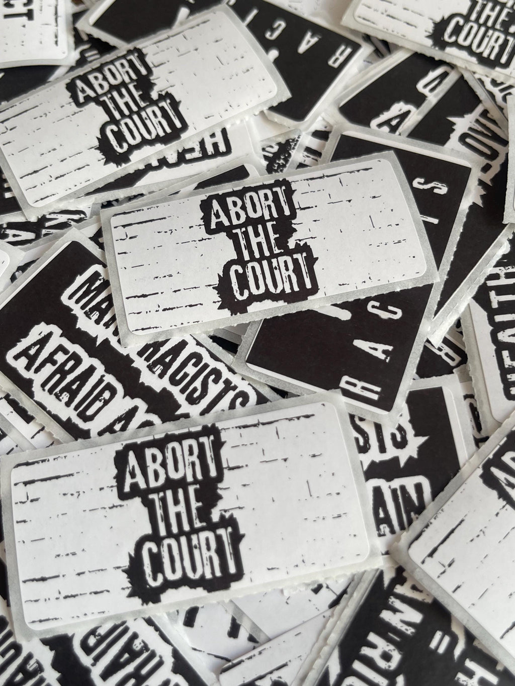 Thermal Sticker "Abort The Court" Sticker: Protest Handout Decal