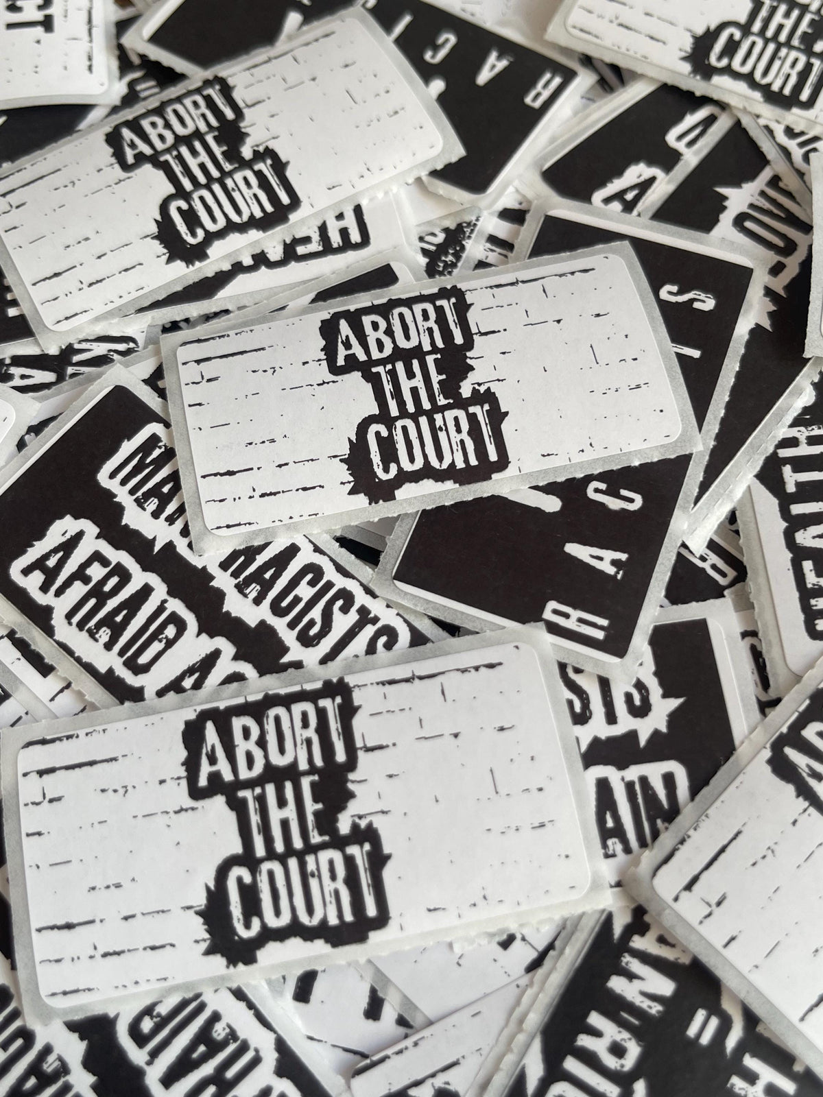 Thermal Sticker "Abort The Court" Sticker: Protest Handout Decal